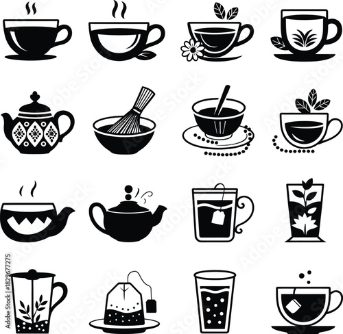 Tea Ceremony and Herbal Brew Icons