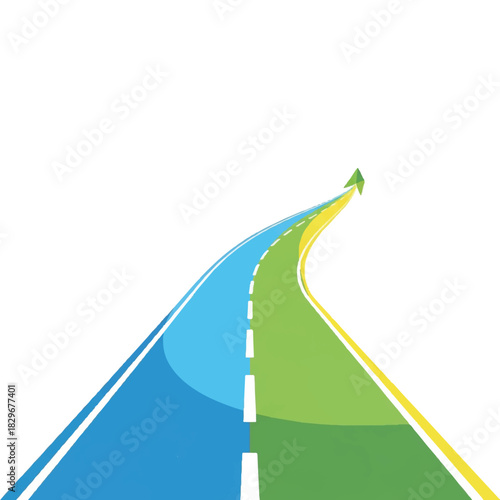Abstract Road with Upward Arrow Symbolizing Growth and Progress