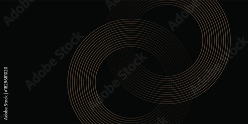 Art & IllustrationAbstract red geometric lines glowing on a black background. Modern shiny red circle line pattern. Futuristic technology concept.Abstract red 