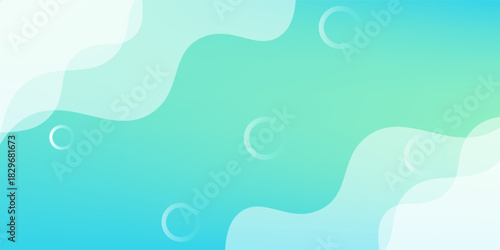 Art & IllustrationModern banner background. full color, bright blue green gradation, wave eps 10