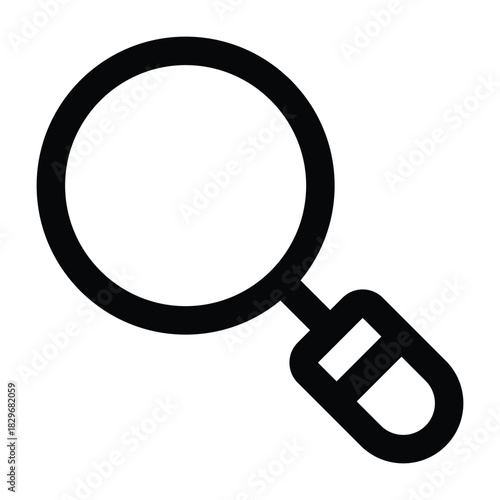 Thin line magnifying glass, perfect for searching, analysis, study, investigation, and academic purposes.