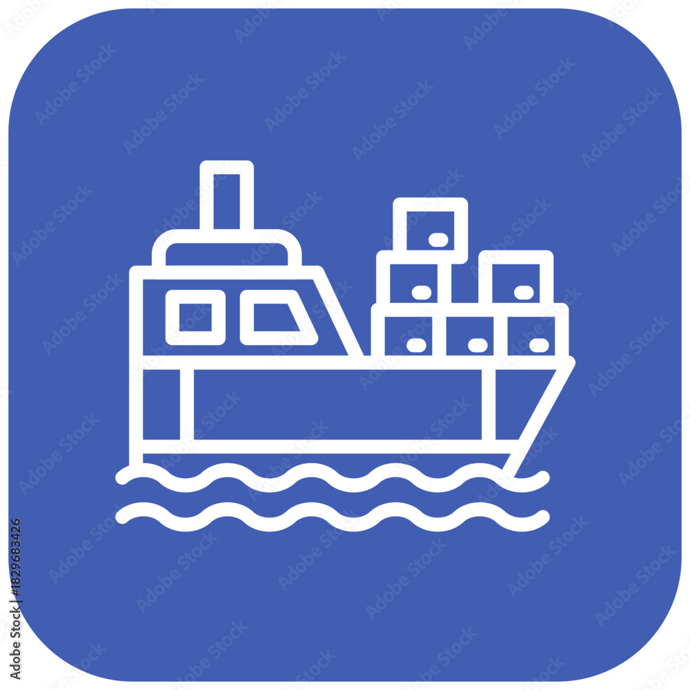 Obraz premium Vector Design Shipping Boat Icon Style