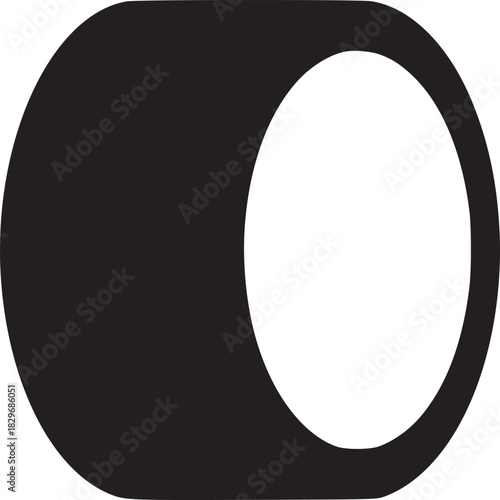 A toggle switch in the on position with a black background and a white circle on the right side