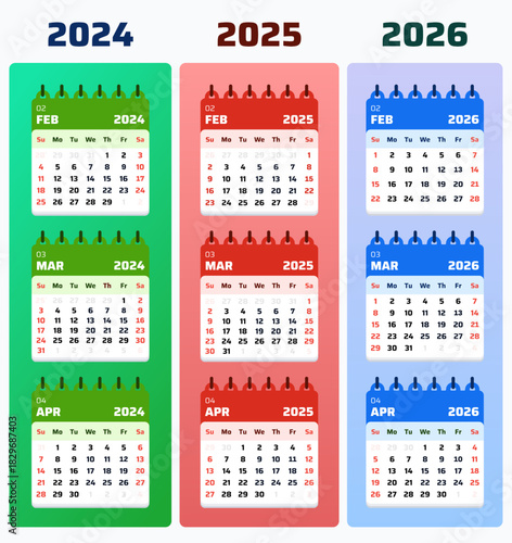 Apr 2026 Calendar. March April February 2024, 2025, 2026 Monthly Layout, Professional February 2025 Agenda Planner. Minimal clean vector