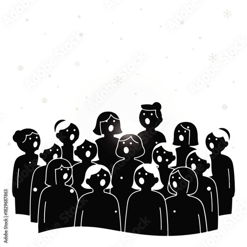 Diverse Group of People Singing Together.