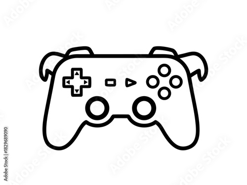 Classic Video Game Controller Illustration - Retro Entertainment and Gaming Icon