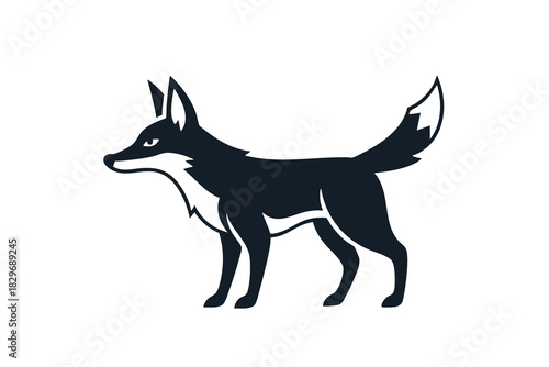 Minimalist Vector Wolf Illustration