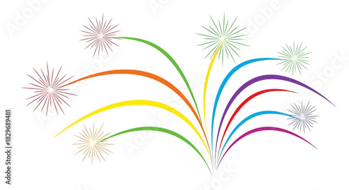 Colorful festive fireworks exploding in a vibrant celebration display.