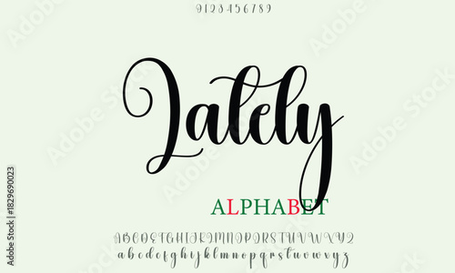 Lately alphabet letters font for logo