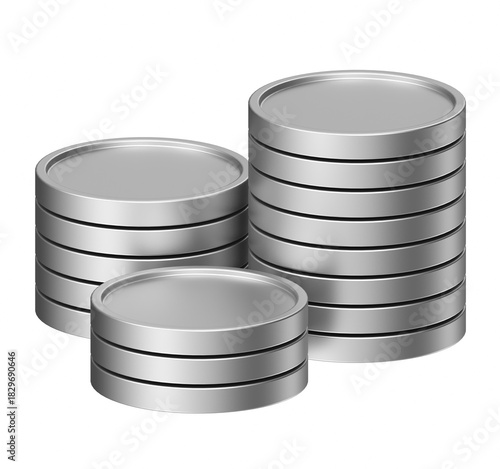 3D rendering of a stack of coins. simple 3d illustration for business and finance	