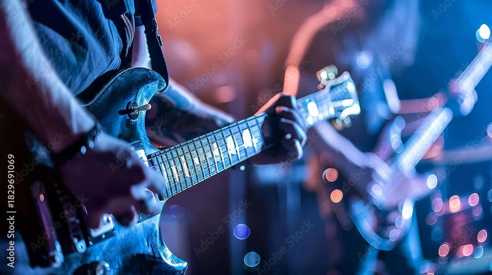 Naklejka premium Epic heavy metal rock concert featuring thrilling performances and energetic vibes