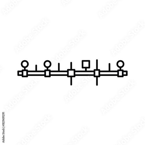 Timeline process flow icon showing steps, roadmap, and project progression.
