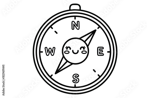 Smiling Compass Icon