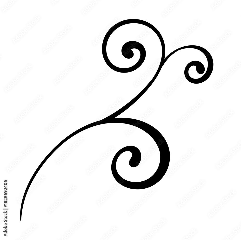Fototapeta premium Swirling Lines Create Elegant Christmas Decoration Patterns in Black Graphic Design for Festive Celebrations and Artistic Inspiration