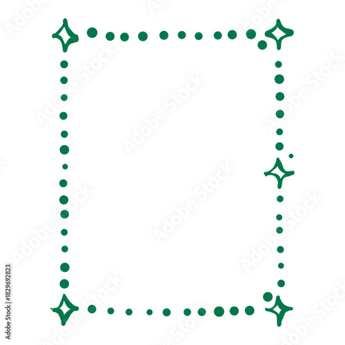 Lucky dotted border frame with sparkly corner stars perfect for new year greetings invitations planners and celebration themed layouts