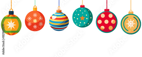 Collection of vector baubles for Christmas decoration and artwork.