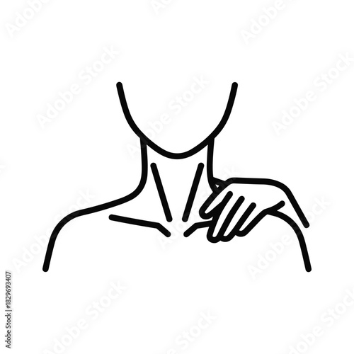 Outline icon illustrating female abdominal muscle anatomy with focus on core structure and navel area, isolated on