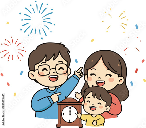 Family Celebrates New Year's Eve with Fireworks and Excitement