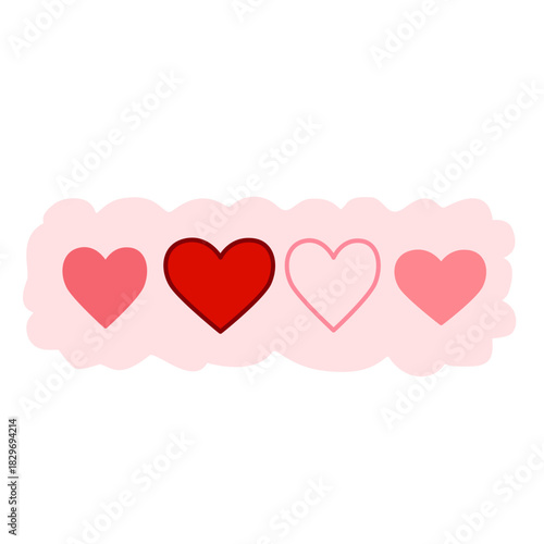 Heart Border Elements in Hand-Drawn Style for Valentine Layouts