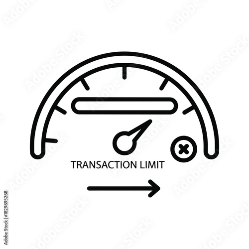 Transaction limit gauge isolated on white background indicates spending limit