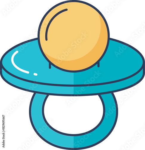 Simple blue pacifier with yellow nipple, a comforting baby essential