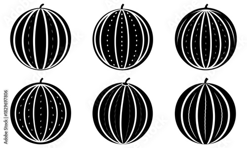 Fresh watermelon assortment for summer designs and vibrant food promotions, originally a vector graphic for scalable designs, ideal for healthy eating campaigns