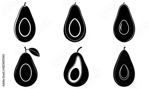 Fresh avocado halves bring healthy eating to life! Create vibrant designs with these clean, minimalist avocado icons, perfect for food and wellness brands