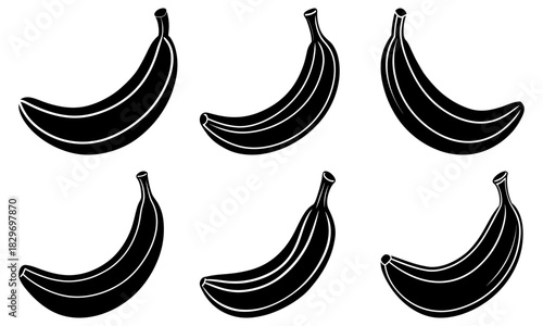 Fresh bananas in a row, perfect for healthy eating campaign or tropical themed design, originally a scalable vector graphic for design flexibility