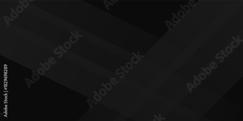 Abstract black banner design background with diagonal geometric overlay layers. Modern square shape graphic element. Suitable for covers, headers, banners, brochures, websites. Vector