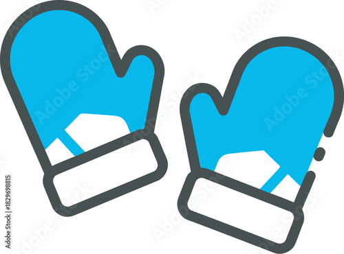 Cozy blue winter mittens ready for cold weather fun