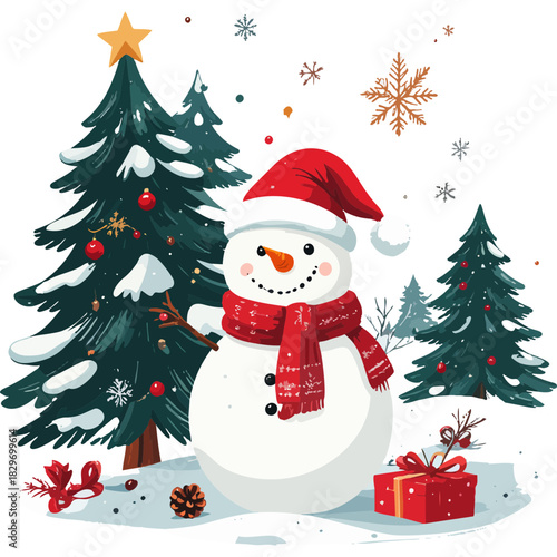 Christmas Vector Illustration with Festive Elements