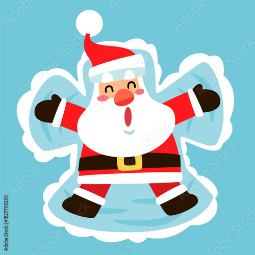 Santa Claus Making a Snow Angel