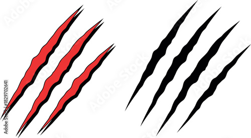 Claw marks scratches red and black silhouette