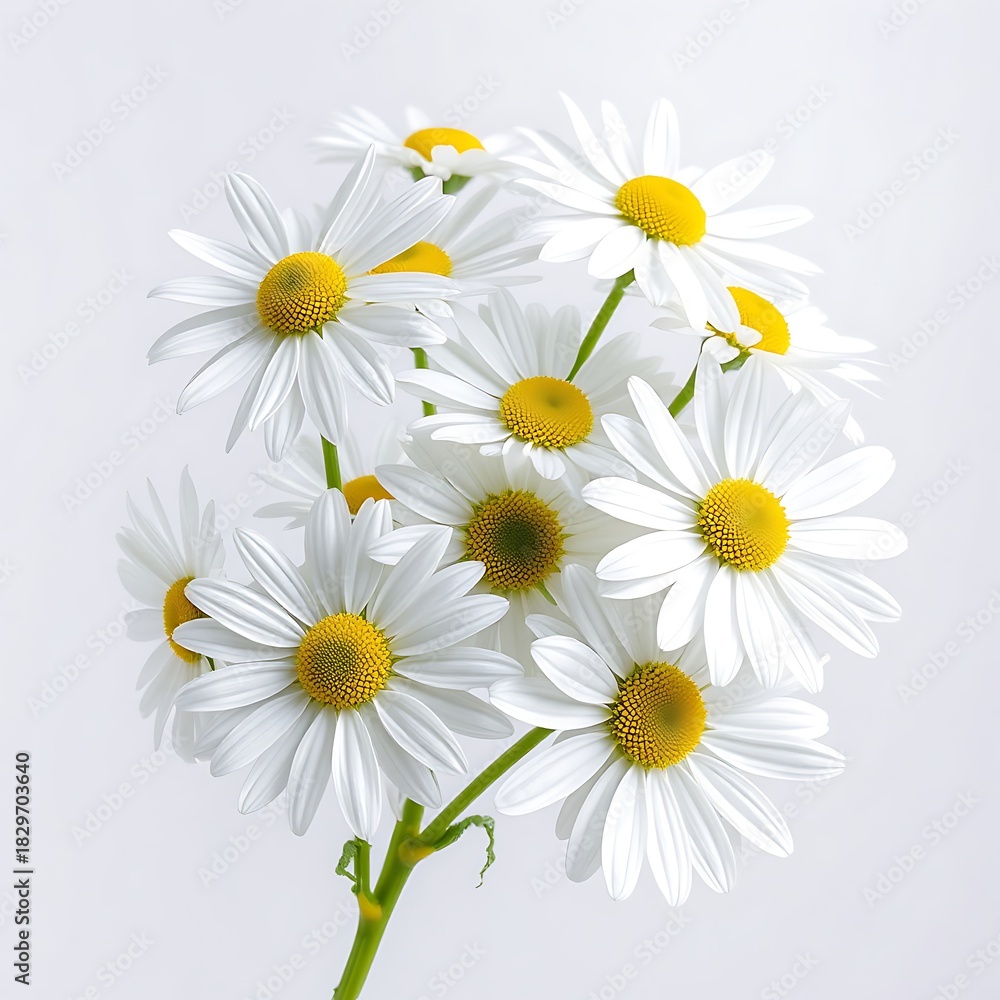 Fototapeta premium White chamomile flowers isolated on transparent background