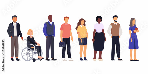 Diverse group of people standing together representing inclusivity and community