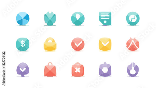Modern icon set for business and finance, colorful and professional, ideal for dashboards, apps, and website design, enhancing user experience