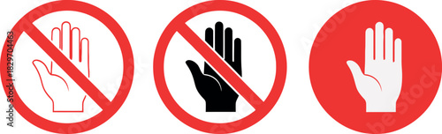 Hand forbidden sign vector illustration silhouette