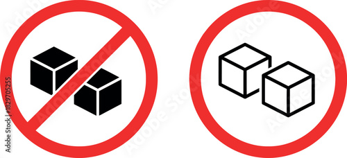 No sugar added and sugar allowed sign silhouette