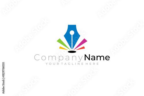 Free Download Pen logo with colorful design education, university logos and education icons - GFXLoad