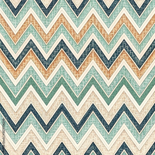Stylish chevron pattern with earthy tones creating a vibrant textured design perfect for backgrounds, textiles and modern home décor projects