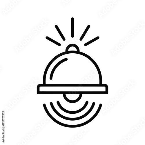 Modern icon of a service bell with sound waves