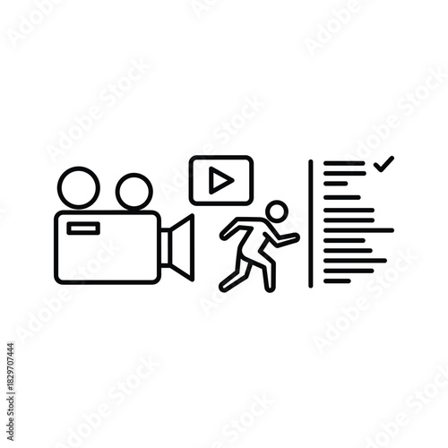 Video Production Workflow with Completion Icon