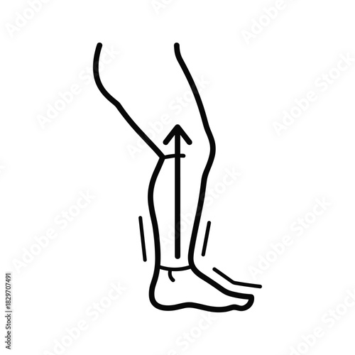 Leg with Upward Circulation Arrow for Blood Flow or Compression