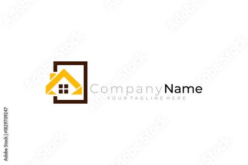 House logo with simple design template, simple hotel icon