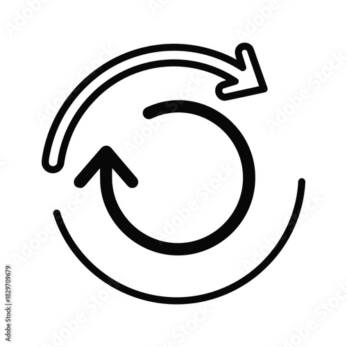 Circular arrows refresh or cycle icon isolated on