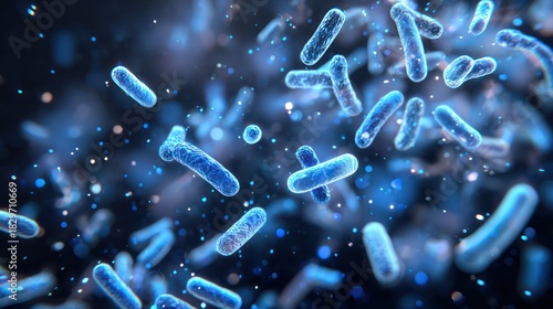3D Render of Lactic Acid Bacteria in Capsule Form with Genome Data
