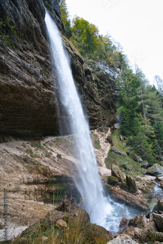 Peričnik waterfall in slovenia