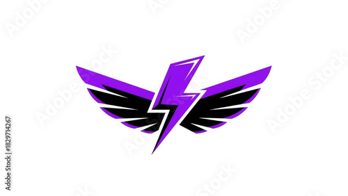 Lightning bolt with wings e-sports logo