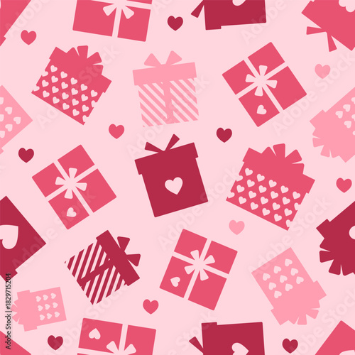 Seamless pattern with holiday boxes. Vector illustration