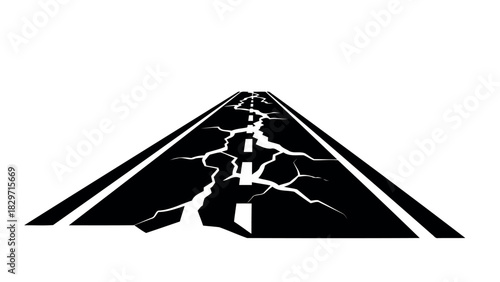 Cracked globe earth destruction concept in dark silhouette